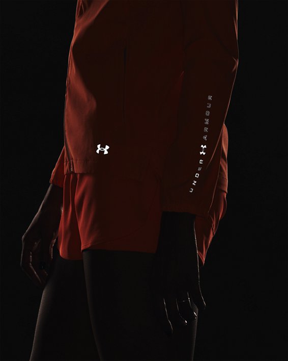 Women's UA Run Anywhere Storm Jacket, Orange, pdpMainDesktop image number 3